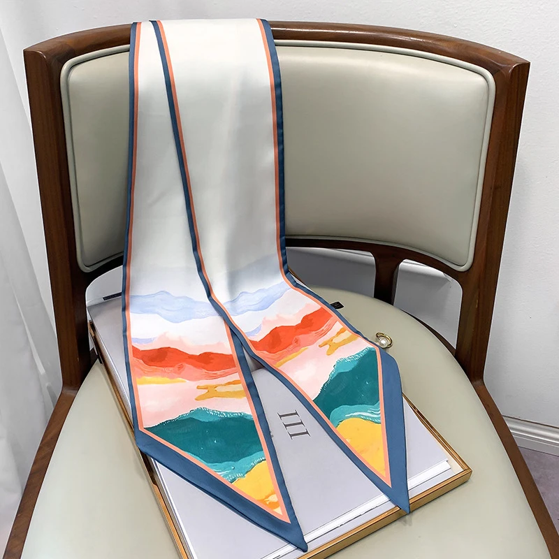 

Fashion Headbands Hair Bands for Woman Silk Skinny Scarf Ladies Scrunchie Ribbon Neck Tie Small Scarves Bandana Hair Accessories