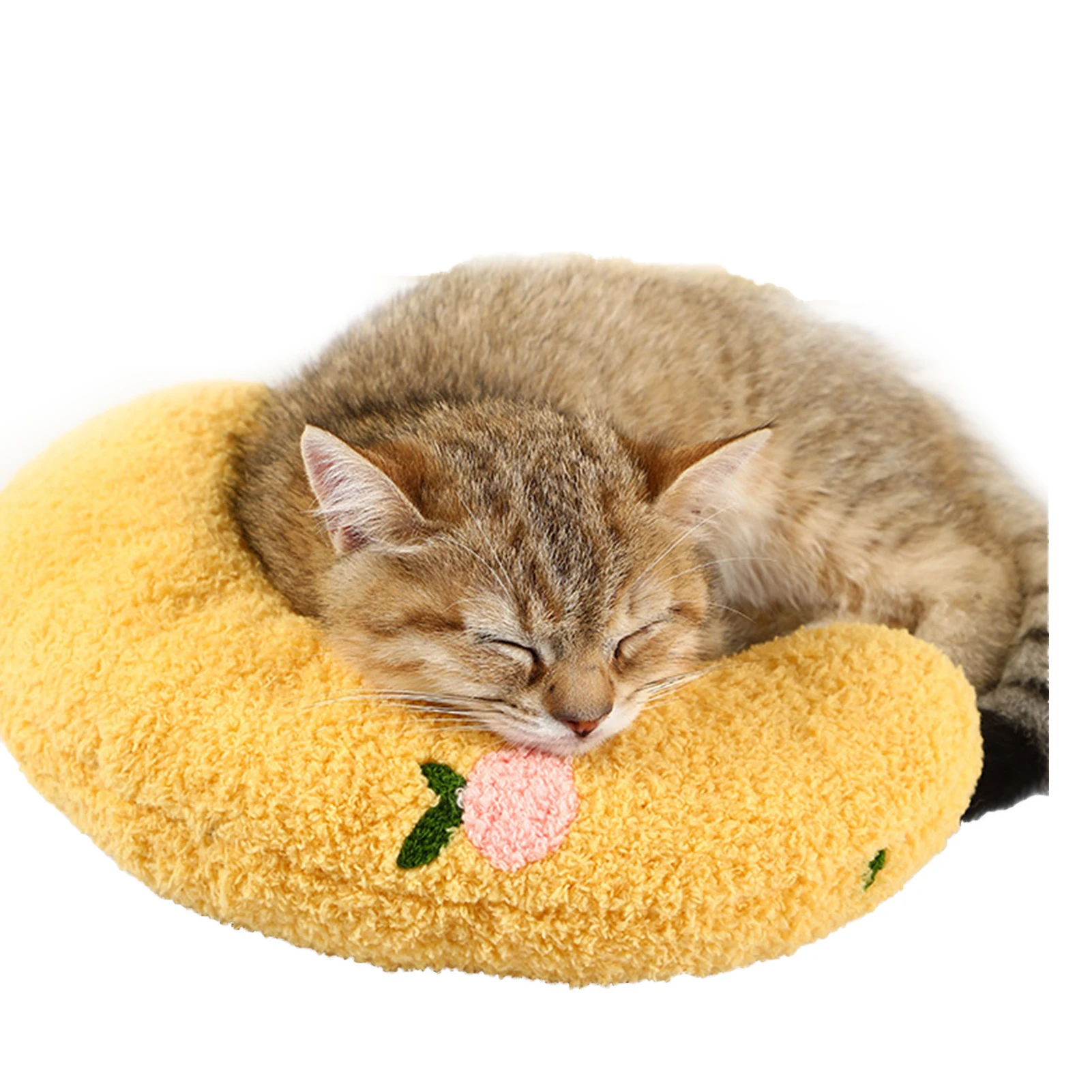 

Half Donut Cat Pillows Half Donut Cuddler Pillow Ultra Soft Fluffy Pet Calming Toy For Small Medium Cat Kitten Sleeping Improve