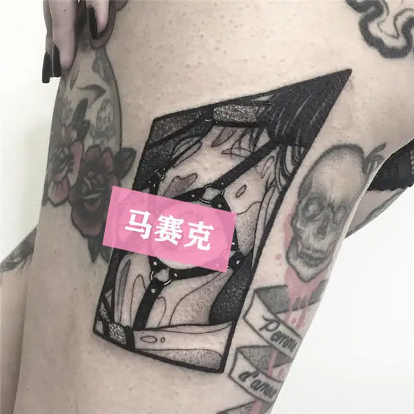 

Sexy Fake Tattoo Temporary Waterproof Anime Cartoon Punk Tattoo Sticker for Man Women Festival Cheap Goods Tatoo Art Stickers