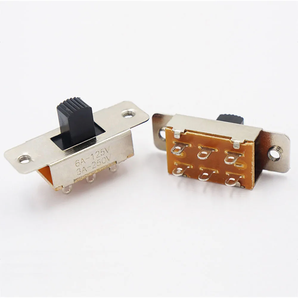 10 шт. ВКЛ-ВЫКЛ 3 положения 2P3T панель слайд переключатель Панель Крепление
