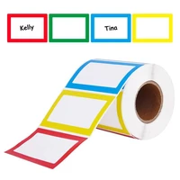 150pcsroll colorful plain name label write name sticker blank sticker label child stationery sticker office supplies