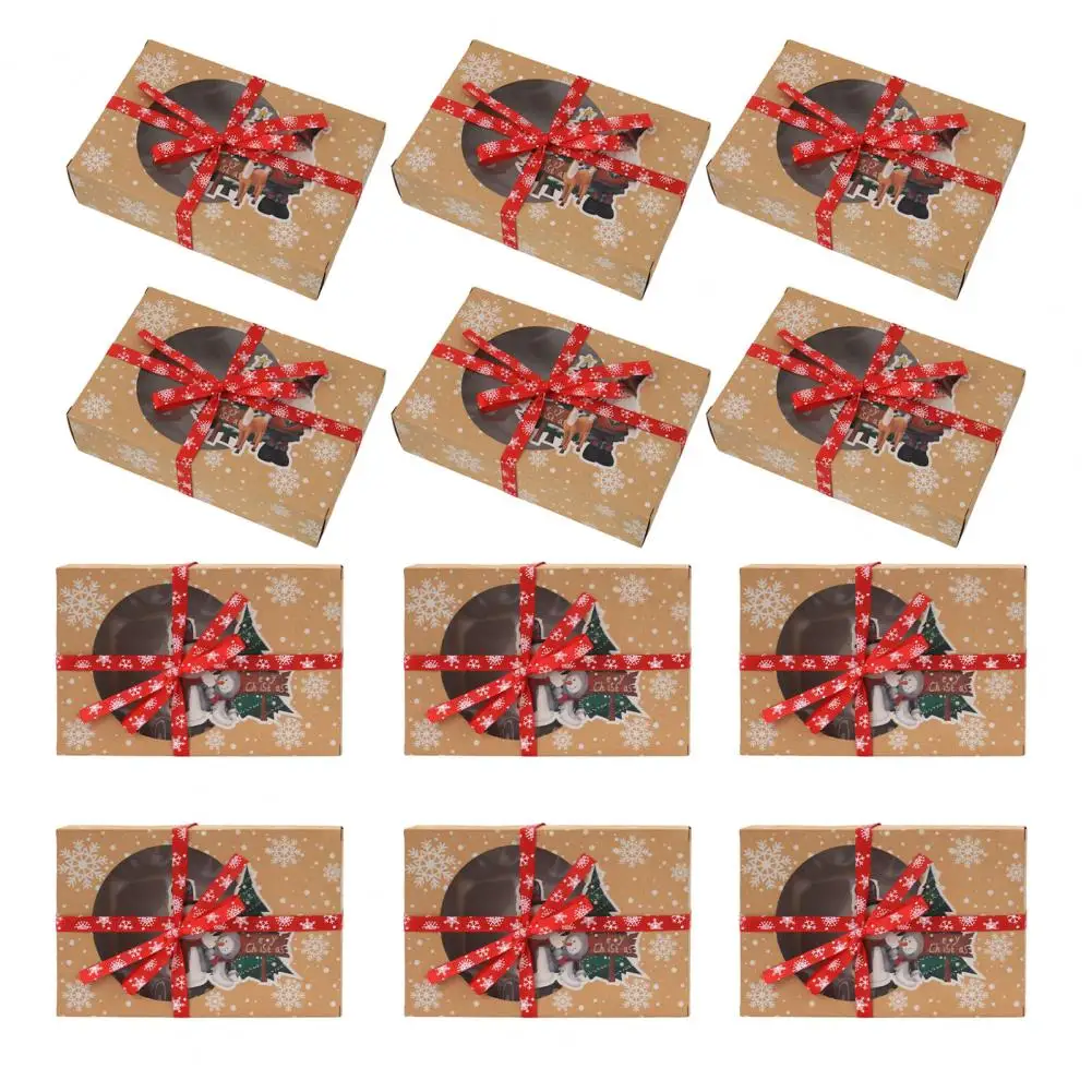 

Kraft Paper 12Pcs/Set Beautiful Festival Candy Gifts Package Box Bright-colored Biscuit Box Attractive for Home