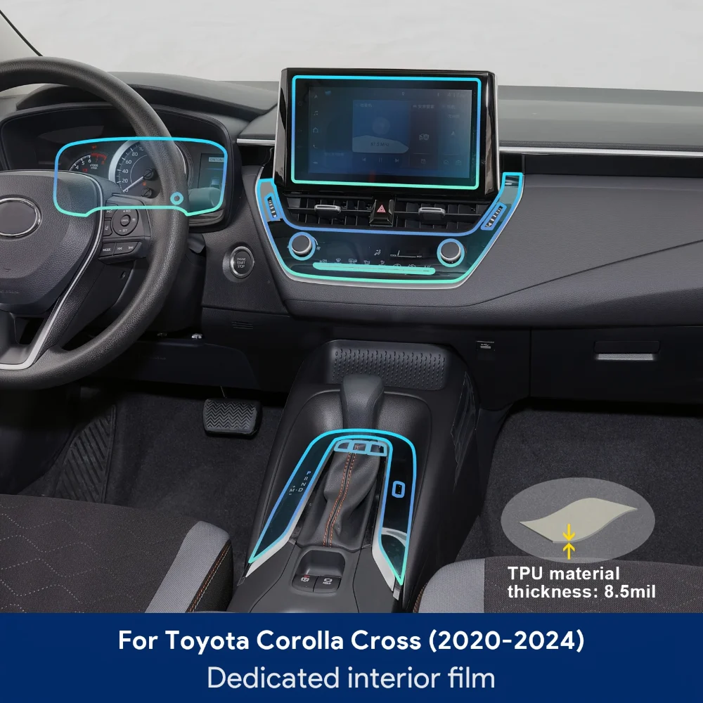 

Для TOYOTA Corolla Cross 2020-2024 ТПУ устойчивая к царапинам пленка салона автомобиля для экрана центральной консоли защитная пленка для переключения передач