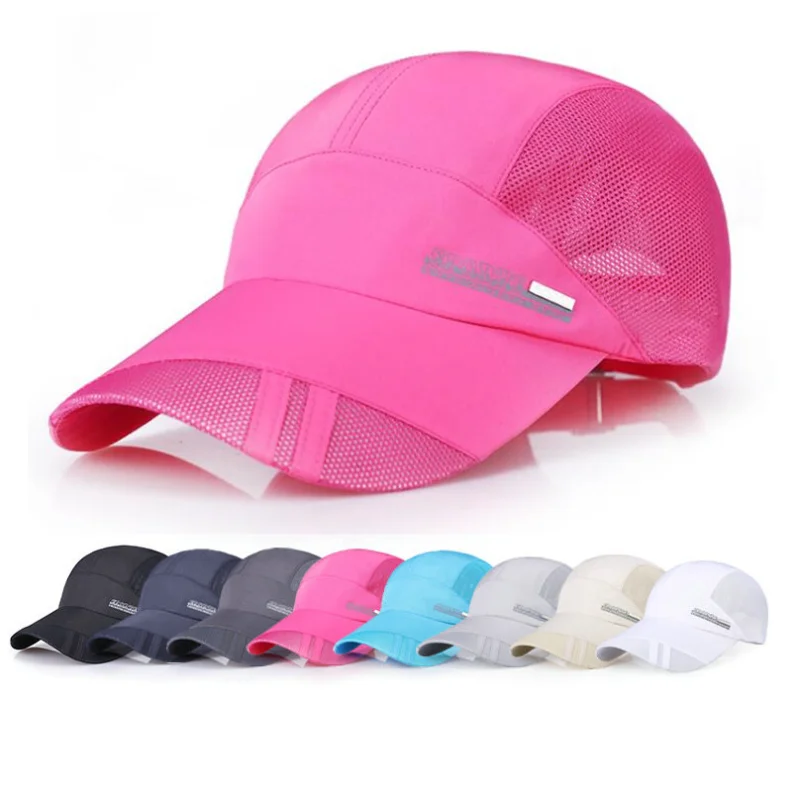

Fashion Mens Summer Outdoor Sport Baseball Hat Running Visor Cap Hot Popular New Cool Quick Dry Mesh Cap 7 Colors Cycling Caps