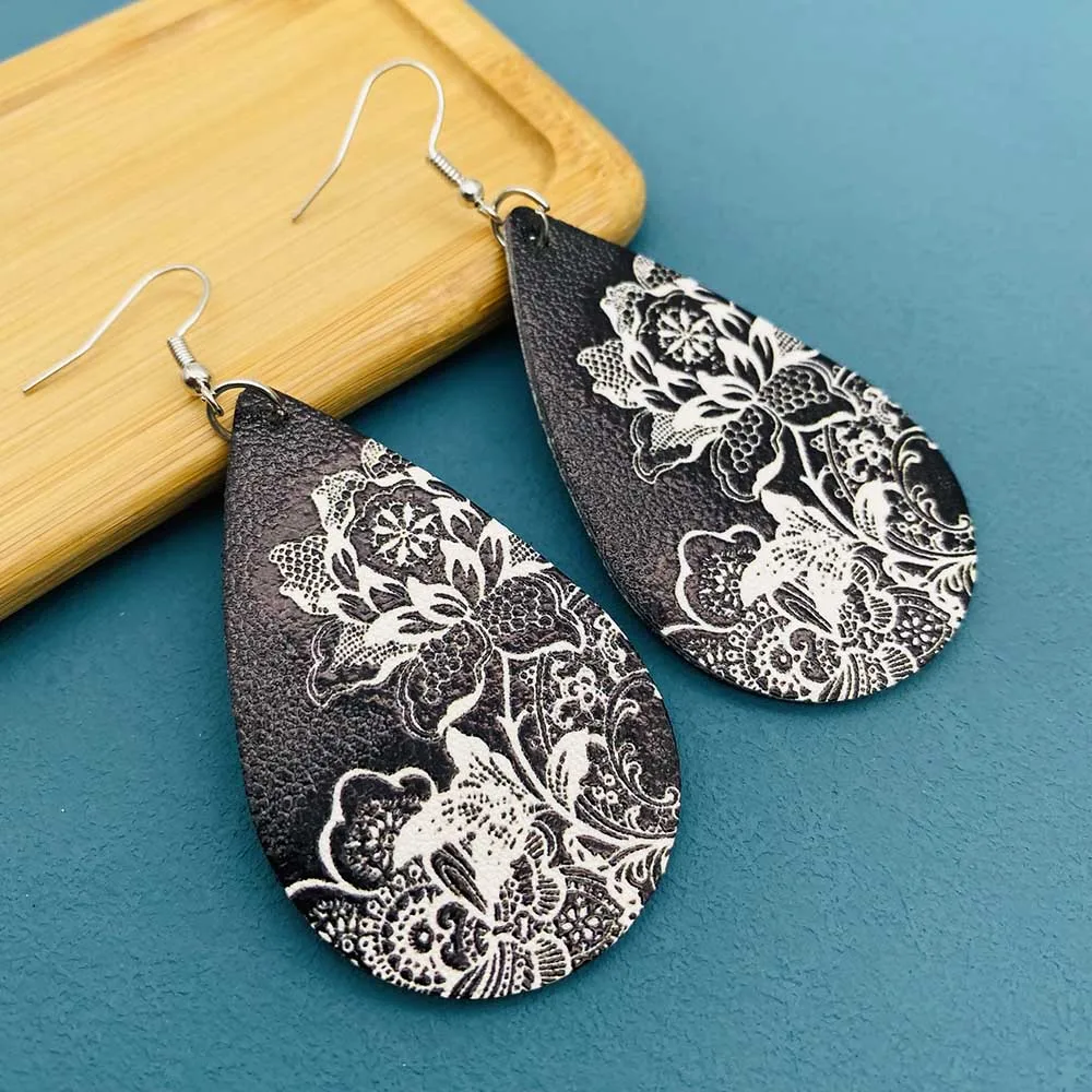 Винтажные этнические кожаные серьги для женщин