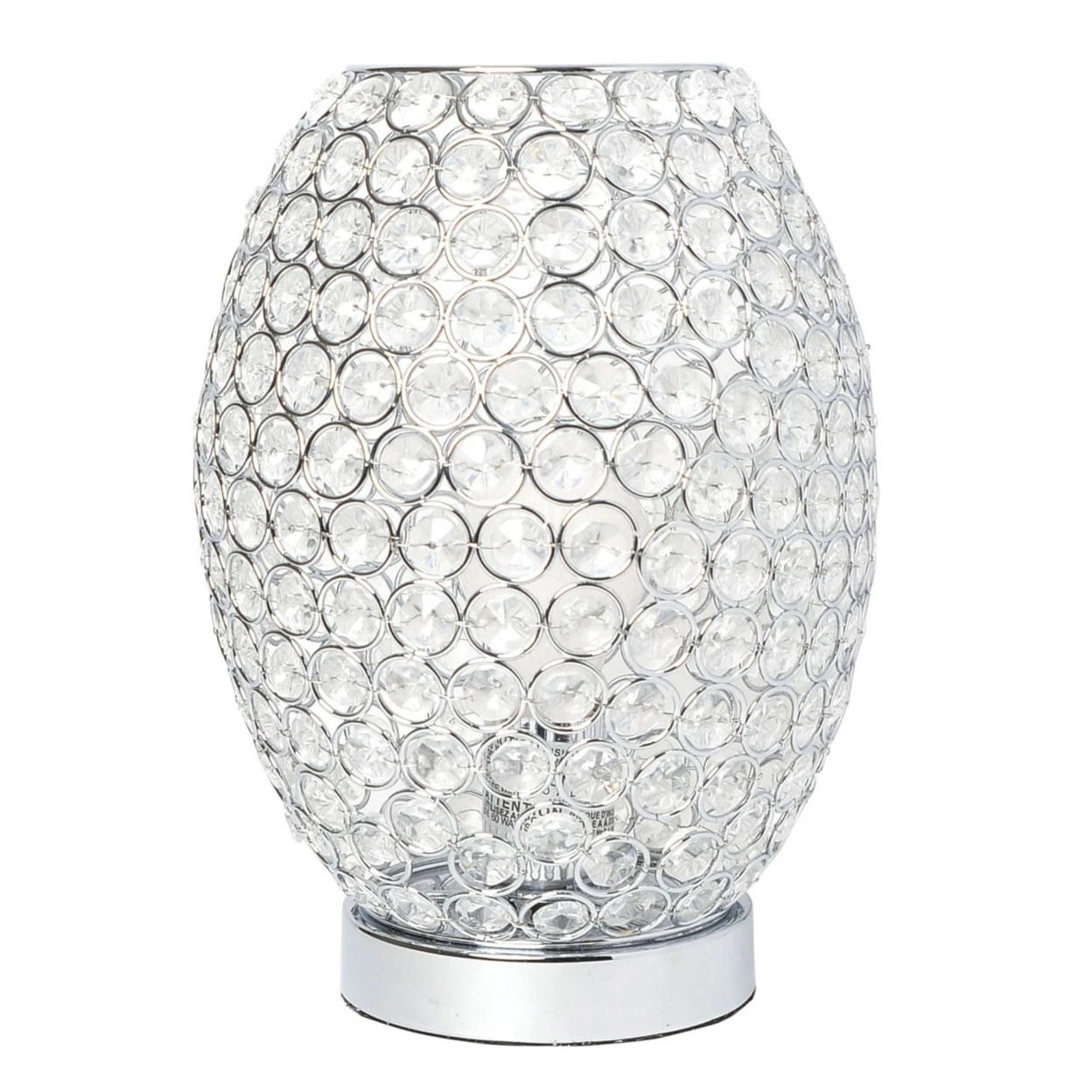 

Elipse Crystal Decorative Curved Accent Uplight Table Lamp, Chrome
