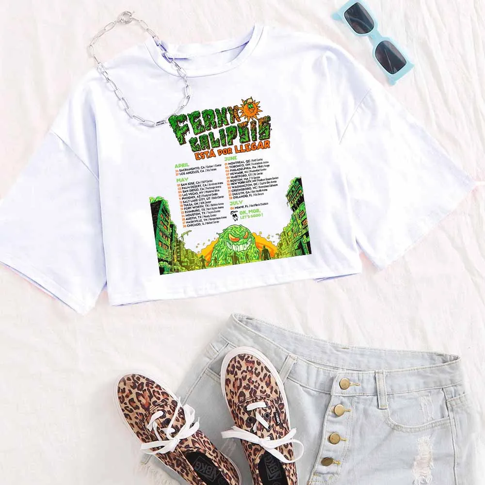 Feliz Cumpleanos Ferxxo Feid World Tour 2024 женские укороченные топы для девочек повседневные