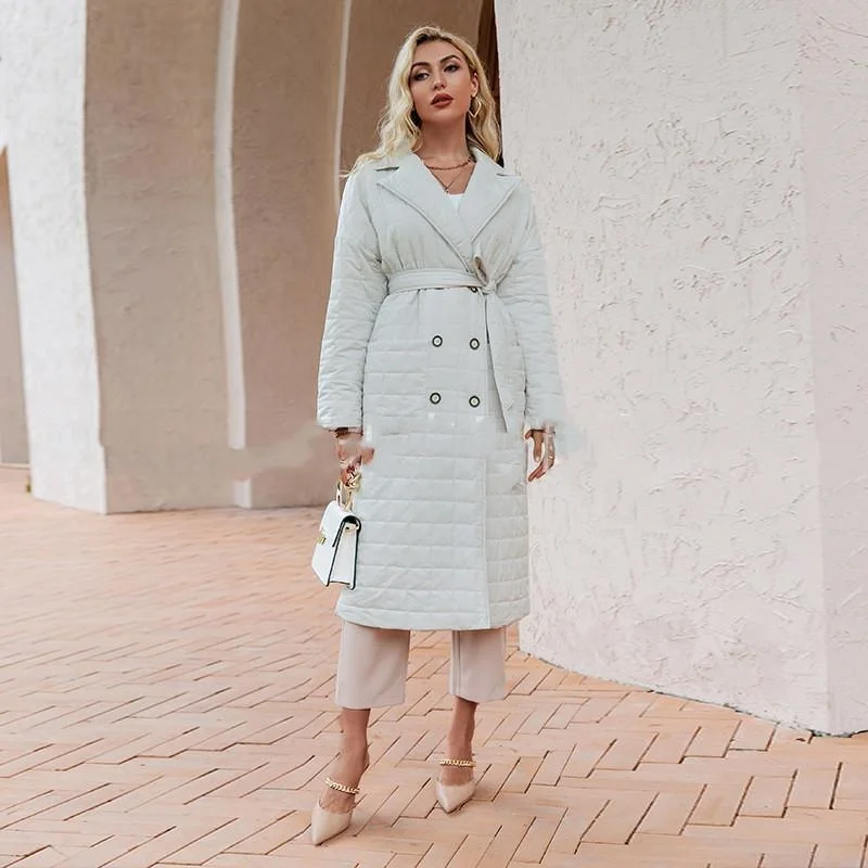 Women's Down Jacket, White Casual Women's Mid-length Down Jacket Temperament And Fashionable Autumn And Winter Clothing