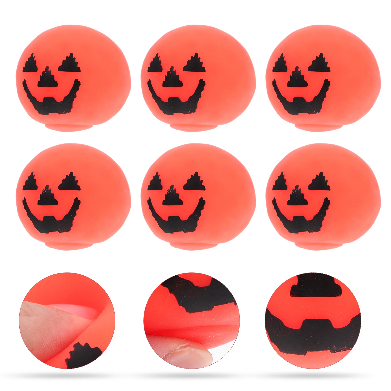 

12pcs Halloween Pumpkin Squeeze Toy Plaything Office Hand Sensory Ball Toy