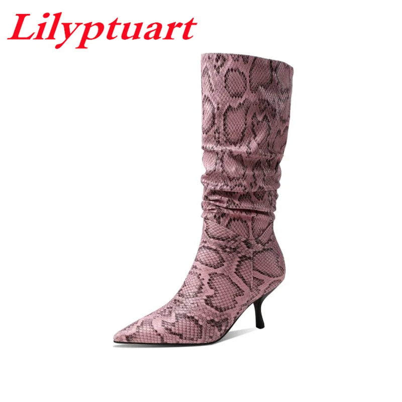 

LILYPTUART Women's Ankle Boots, 2022 Fall Winter Boots,Classic Fashion Pointed Toe Sexy High Heel Pleated Designer Shoes Women
