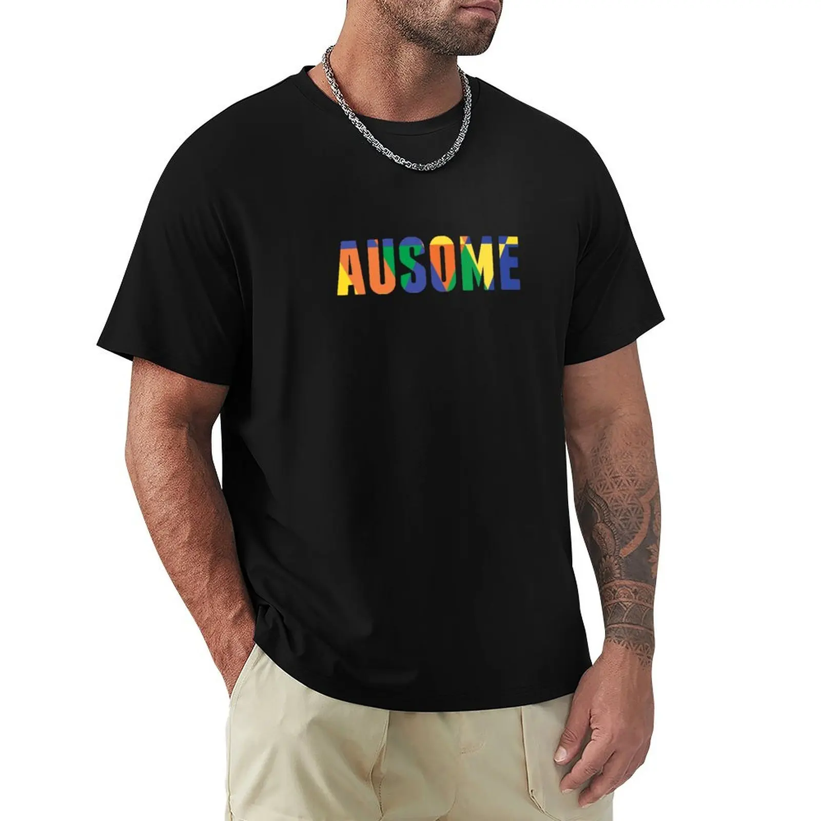 Фото Футболка Ausome Autism, большого размера, летняя, повседневная. №1