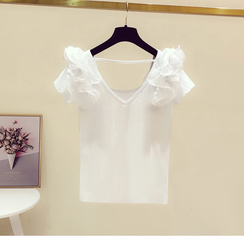

Round neck T-shirt women's 2021 summer new short-sleeved T-shirt top GRAY22