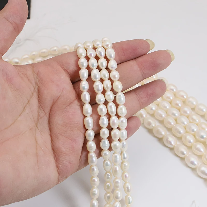 

45pcs/Lot 5-6mm beige white natural freshwater pearls DIY Jewelry Making Necklace Bracelet Earrings Accessories JA0680
