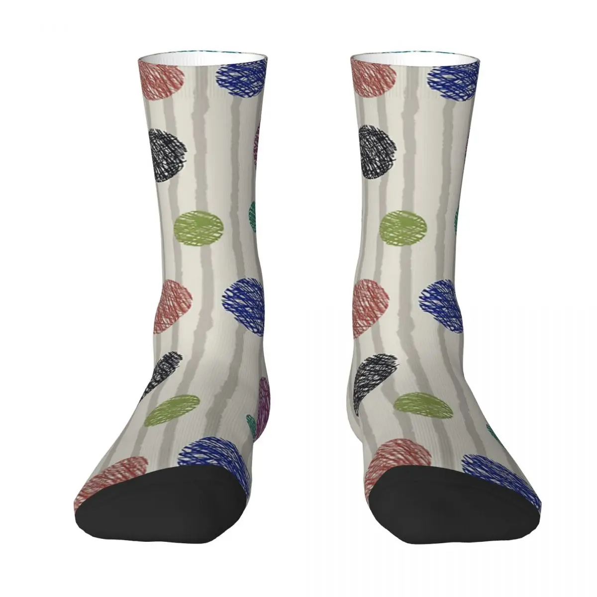 Bubbles And Grey Vertical Stripes Adult Socks,Unisex socks,men Socks women Socks