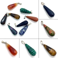 2pcspack natural stone red agate faceted pendant 10x28mm malachite pendant charm diy necklace earring accessories free shipping