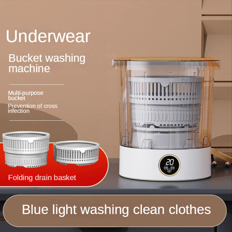 

2023 New Portable Intelligent Washing Machine for Underwear Small Mini Bucket Washing Machine Sock Washing Machine
