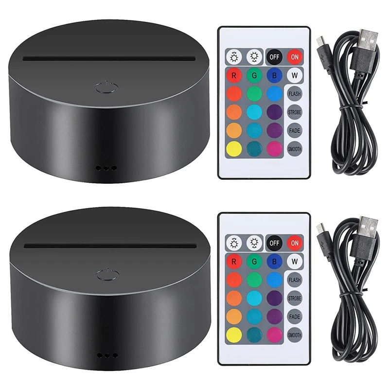 

3D Night LED Light Lamp Base,16 Colors With Acrylic Lights Display Base,For Bedroom Kids Room Shop Restaurant Bar
