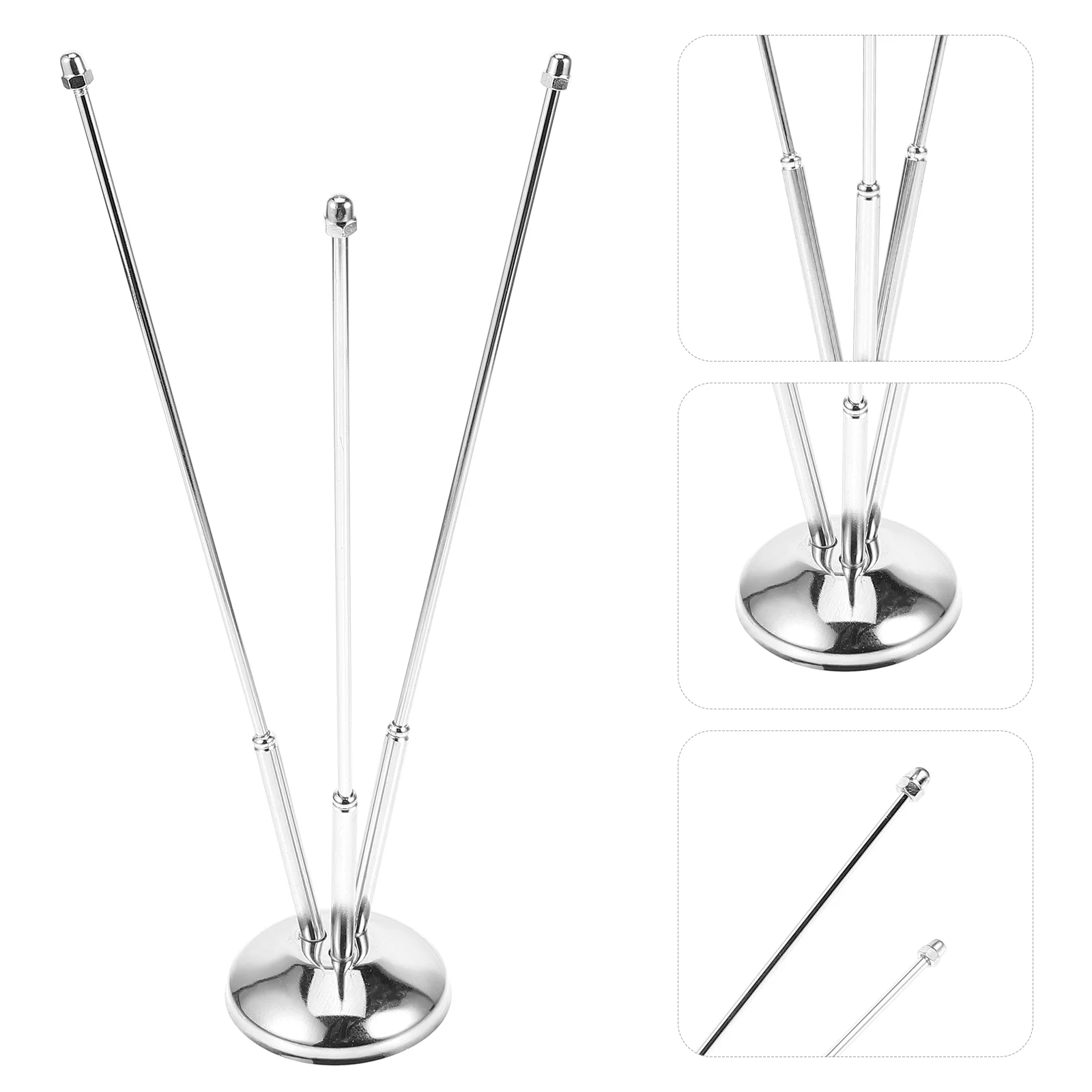 

US Flags Table Pole Metal Poles Base Stick Hand Display Bracket Nail-free Flagpole Sturdy Holder Office