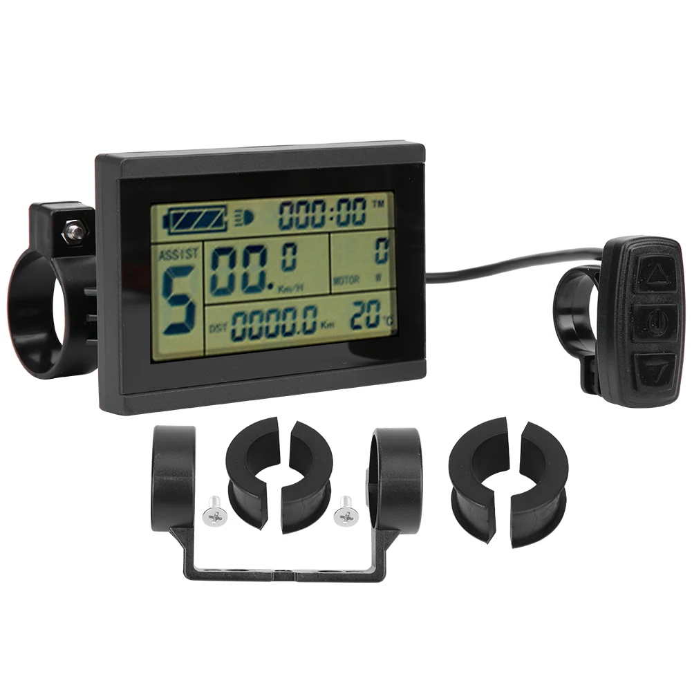 

Bike Conversion KT‑LCD3U Horizontal Black&White Screen LCD Meter Waterproof Connector LCD Meter