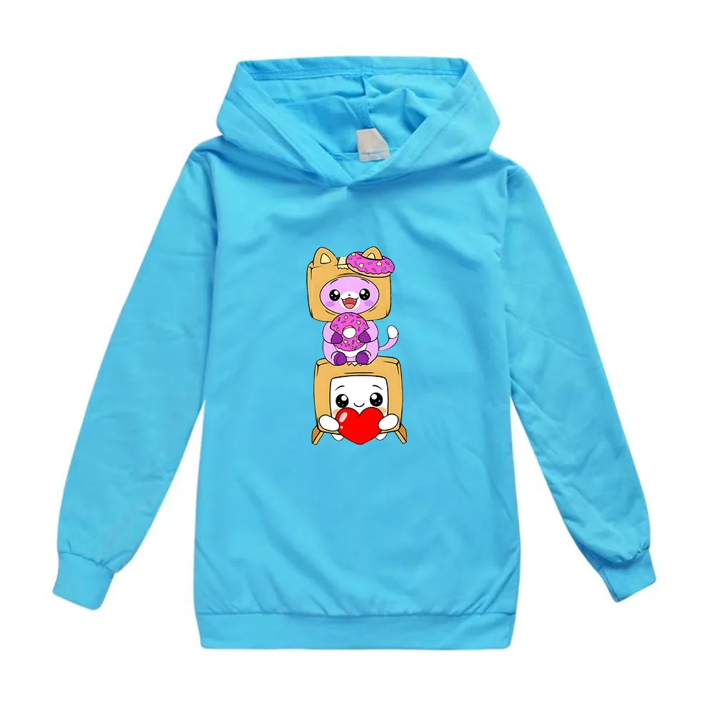 Kids Clothes Lankybox Hoodie Long Sleeve Casual Boys Sweatshirts Cartoon Tops Harajuku Unisex Hoodies Unisex Girls Sudadera Thin