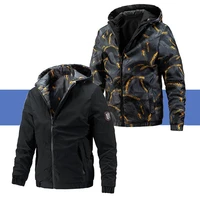 mens fashion hooded reversible jacket springautumn casual workwear jacket harajuku outerwear korean clothes windbreaker jacket