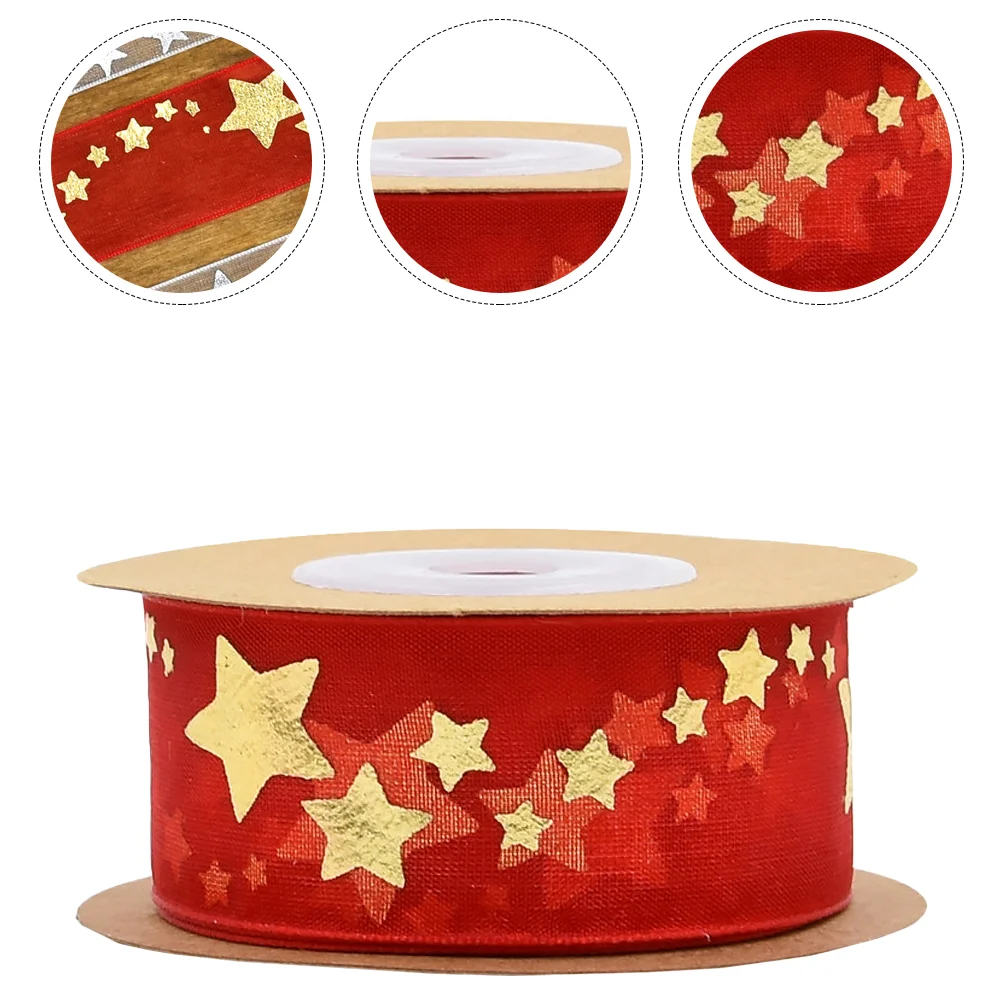 

Ribbon Christmas Tree Wired Bows Gift Chinese Wrap Decorative Ribbons Holiday Garland Grosgrain New Star Year Wide