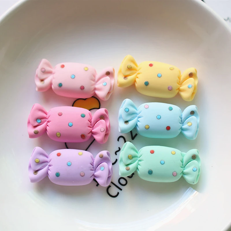 

10pcs Mini Kawaii Cartoon Lovely Candy Resin Flat Back Cabochons Scrapbook Diy Party Hairpin Accessories Home Decoration Craft