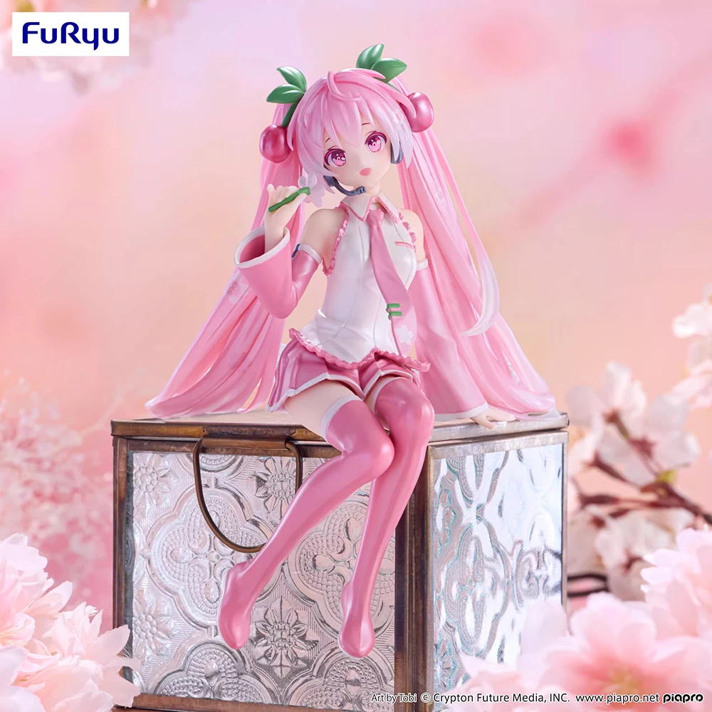 Оригинальная НОВАЯ фигурка FuRyu Noodle Stopper Sakura Miku (2024 Pearl Color Ver.) 14 см аниме модель