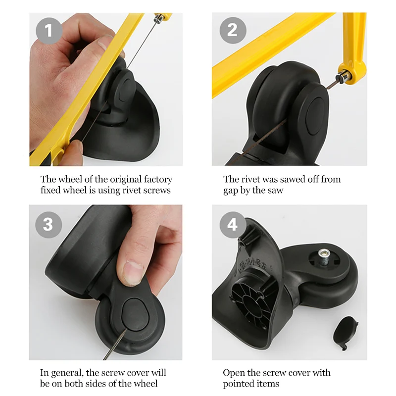 2 Wheels Replacement Suitcase Wheels Repair Parts for Luggage 360 Spinner Upright Mute High Quality Wheels Suitcases With Screws