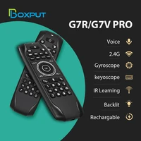 g7v g7r pro 2 4g wireless russian english keyboard backlit remote control with voice gyroscope air mouse for smart tv box