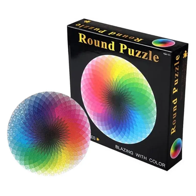 

1000 шт. Набор пазлов Радужная палитра пазл женский большой круглый пазл Пазлы для взрослых и подростков