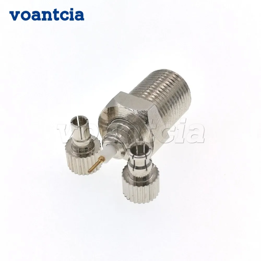 

100PCS F Female To TS9 & CRC9 Male Plug Coaxial Adapter RF Connector Nickel Plated