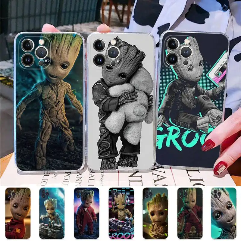 

G-Groot Phone Case Silicone Soft for iphone 14 13 12 11 Pro Mini XS MAX 8 7 6 Plus X XS XR Cover