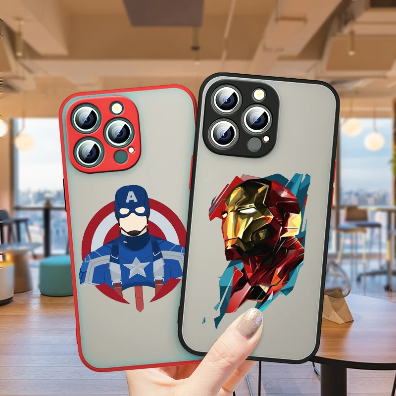 

Marvel Avengers Black Panther For Apple iPhone 13 12 11 Pro Max Mini XS Max X XR 6 7 8 Plus SE Frosted Translucent Phone Case