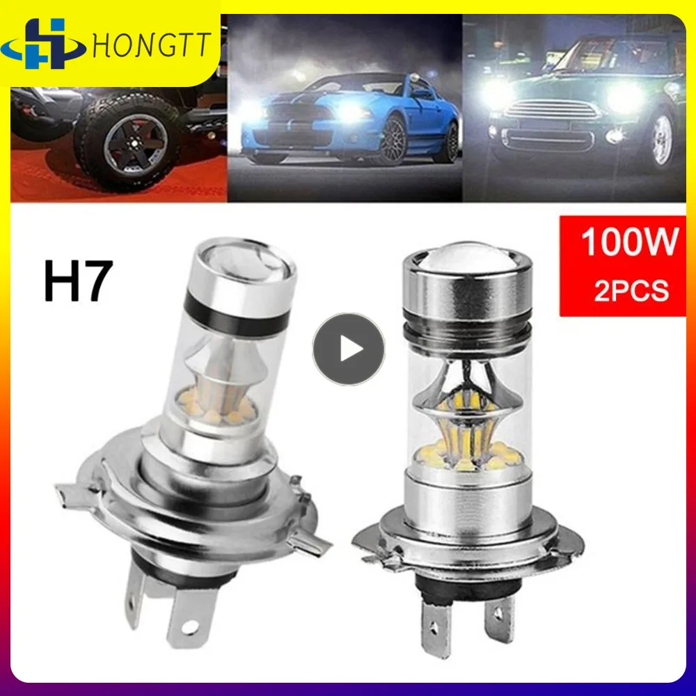 

Car LED Headlight Bulbs 100W H7 Auto LED Fog Light Lamp 6000k 1000LM Fog Light 12V Super Bright Auto Driving High Low Beam Bulbs