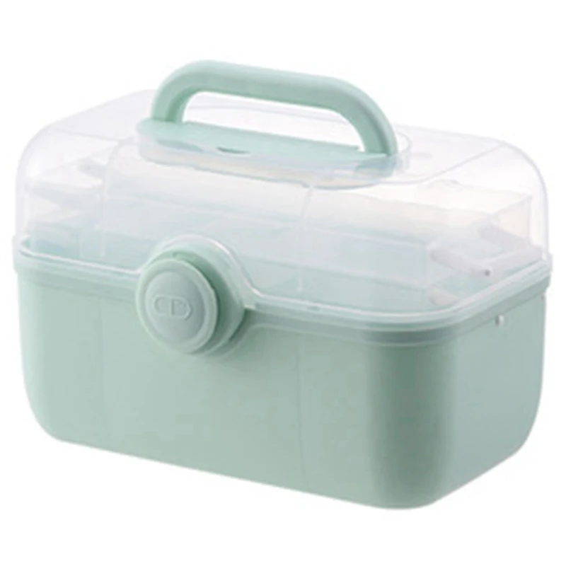 

Hot TTKK Portable Folding Medicine Box Storage First Aid Kit Family Emergency Kit Large Capacity Plastic Glove Box With Handle