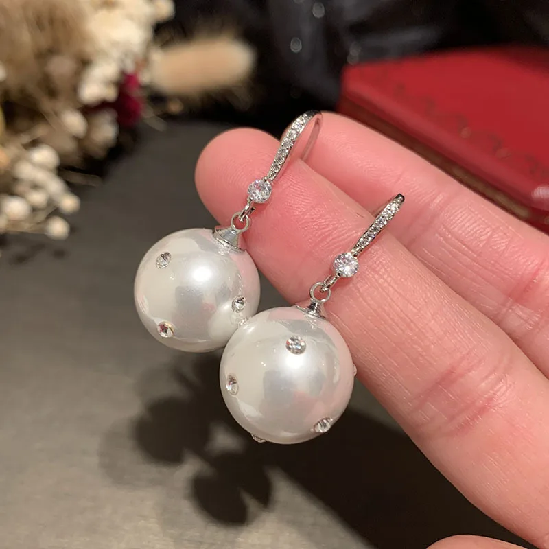 Высококачественные циркониевые свадебные серьги AAA жемчужные для невесты