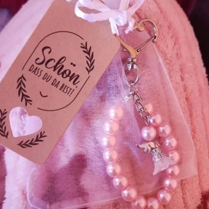 10 комплектов милых брелоков-ангелов с подарочными коробками и благодарственными