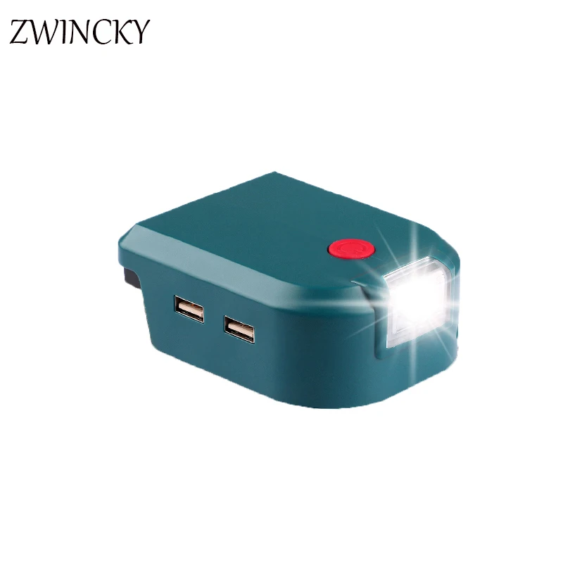 

ZWINCKY for Makita 14.4V/18V Lithium-Ion Battery Adapter Power Source Batteries Charger with Dual USB Ports for Makita LED Light