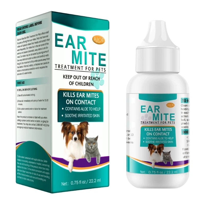 

Средство для лечения ушных клещей у кошек для собак и кошек Средства для чистки ушей домашних животных Масло от ушных клещей для