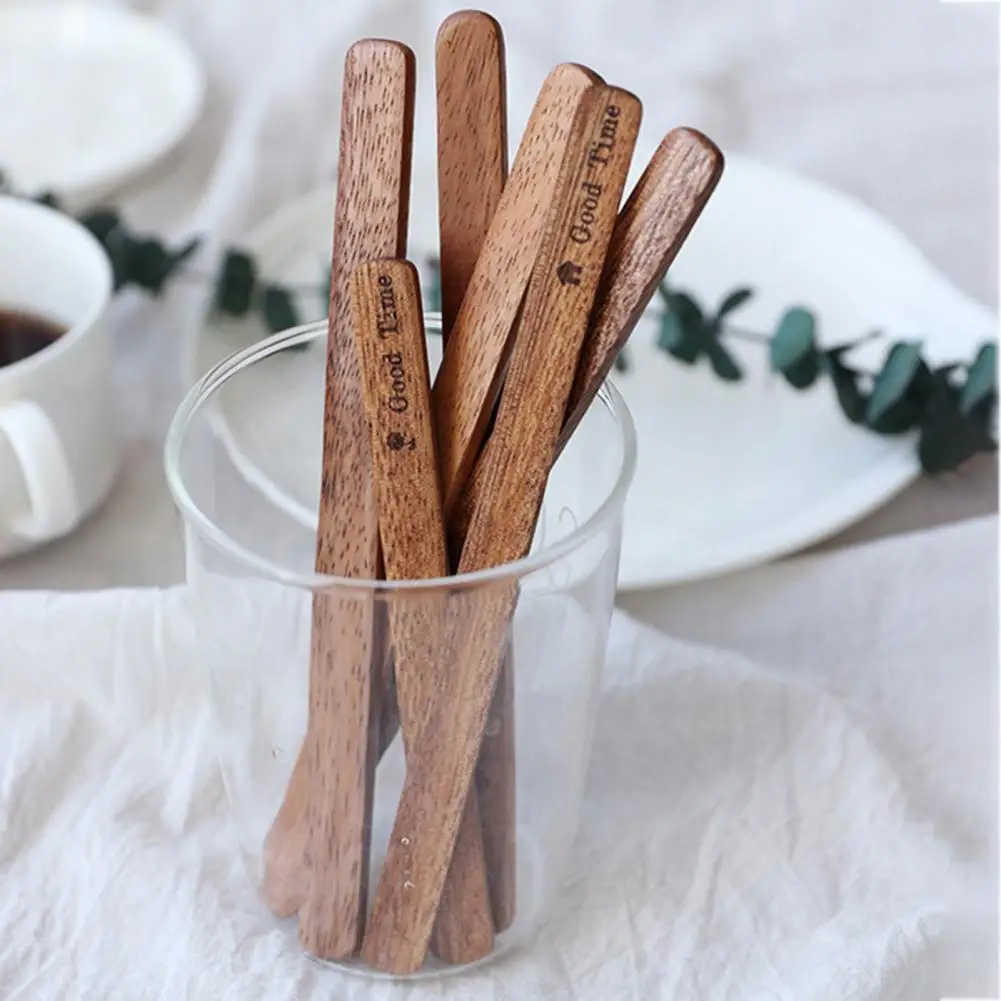 

10Pcs Stirring Rod Useful Long Reusable All-purpose Wooden Stirrer for Home Muddler Coffee Stirrer