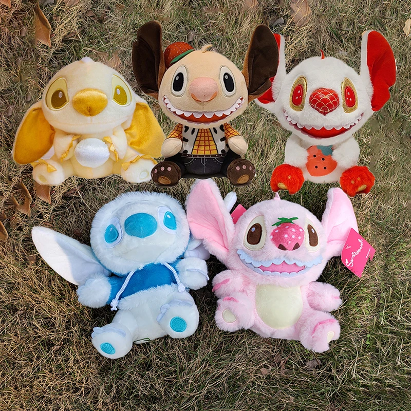 

Disney 20cm Lilo and Stitch Plush Toys Kawaii Strawberry Winter Pearls Cosplay Anime Plushie Stich Dolls Soft Stuffed Gift Child