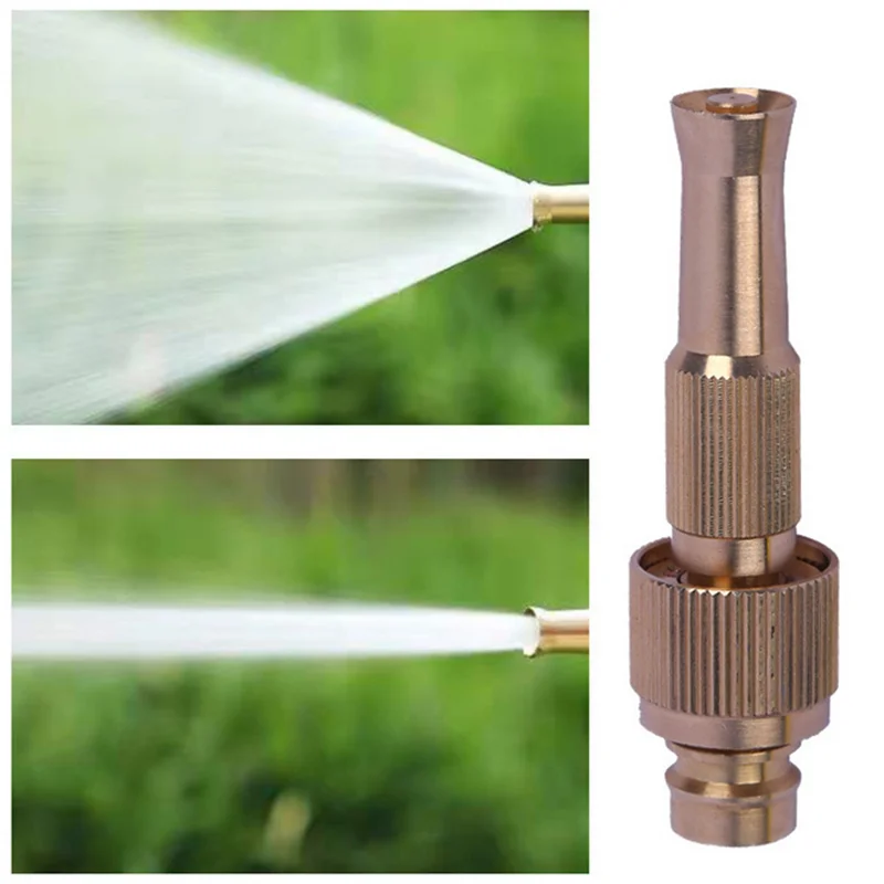 

High Pressure Gun Hose Nozzle Brass Adjustable Squirt Hose High Pressure WaterGun Quick Connector Garden Tools