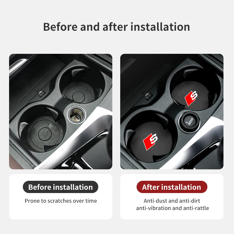 Автомобильные подставки для чашек с водой нескользящие коврики Audi Sport S7 S8 S5 S6 S4 S3