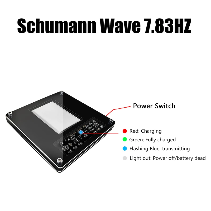 Schumann Wave-generador de pulso de frecuencia Ultra baja, con batería de litio integrada en carcasa de acrílico, FM783, 7,83 HZ, nueva versión