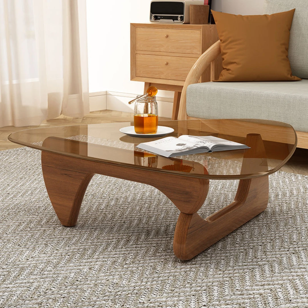 

Чайный столик из закаленного стекла в скандинавском стиле, дизайнерский современный боковой столик из массива дерева для спальни, уникальный, нижняя мебель для прихожей