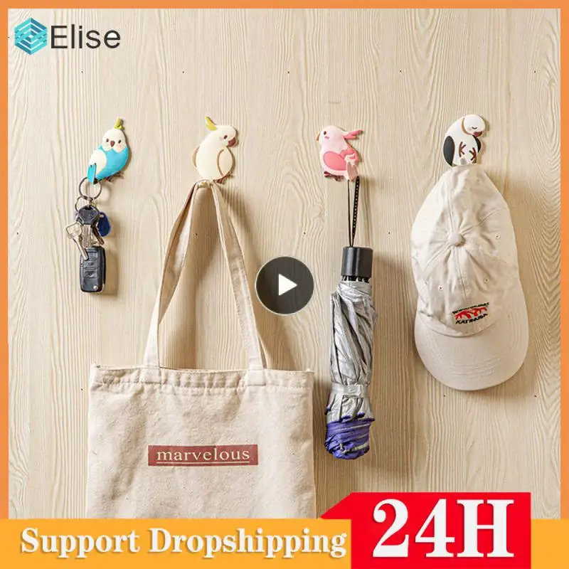 

Door Hanging Bird Tail Curved Hook Cartoon Home Adhesive Hooks Yellow/blue/white/pink Multi-function Storage Hanger Creative Pvc