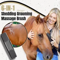 pet grooming brush 6 in 1 shedding horse hair brush cheap dog grooming brush horse dog beauty bath massage hair removal brush