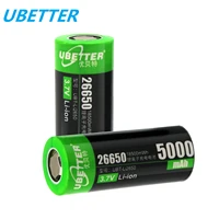 original 26650 battery 5000mah 3 7v lithium ion rechargeable battery for flashlight power bank