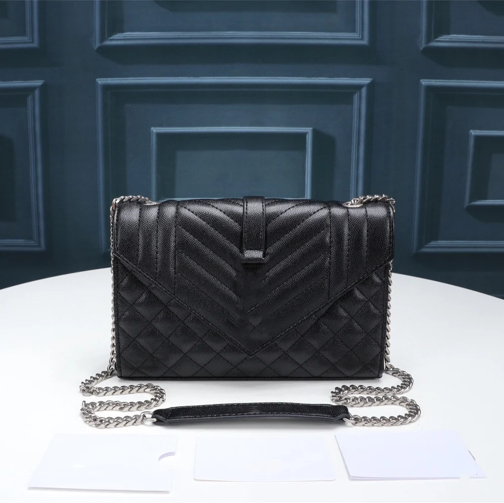 

2020 senior brand designer high-quality chain diagonal real purse multi-plaid wallet diagonal real purse fashion new shoulder ba